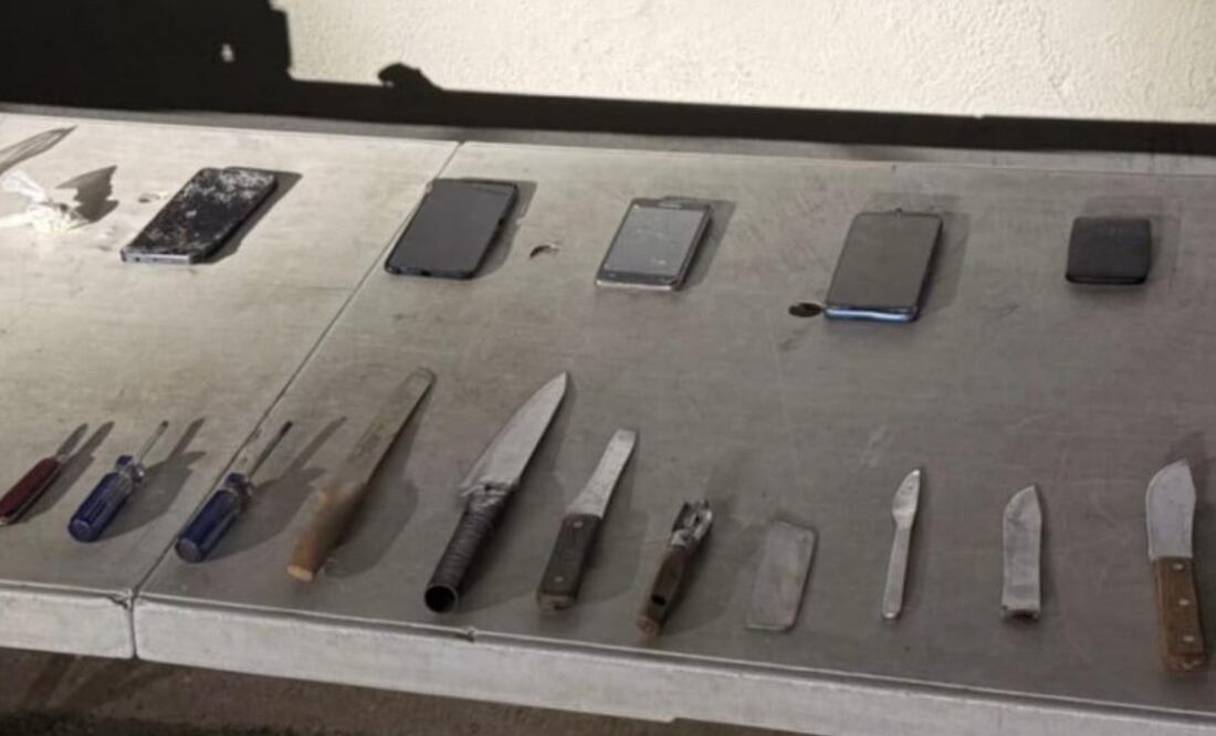Objetos confiscados dentro del penal de Culiacán (04/11/2025). Foto: Especial