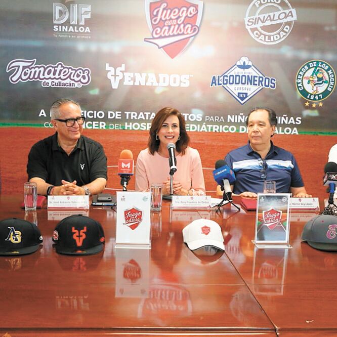 La presidenta del DIF-Sinaloa, Rosy Fuentes de Ordaz, anunció los Juegos con Causa y agradeció a los clubes de beisbol que “dejarán a un lado las diferencias que tienen en el terreno de juego” por los niños con cáncer.