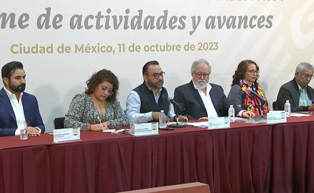 Encinas encabeza la presentan informe de la Comisión para el Acceso a la Verdad para la Guerra Sucia. Foto: Captura