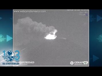 Se registra erupción en el Popocatépetl