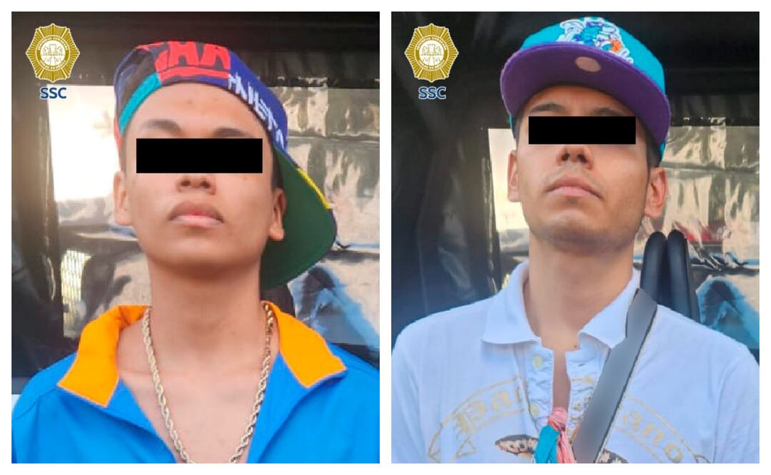 Detienen a dos jóvenes por robo con réplica de arma en Gustavo A. Madero. Foto: Especial