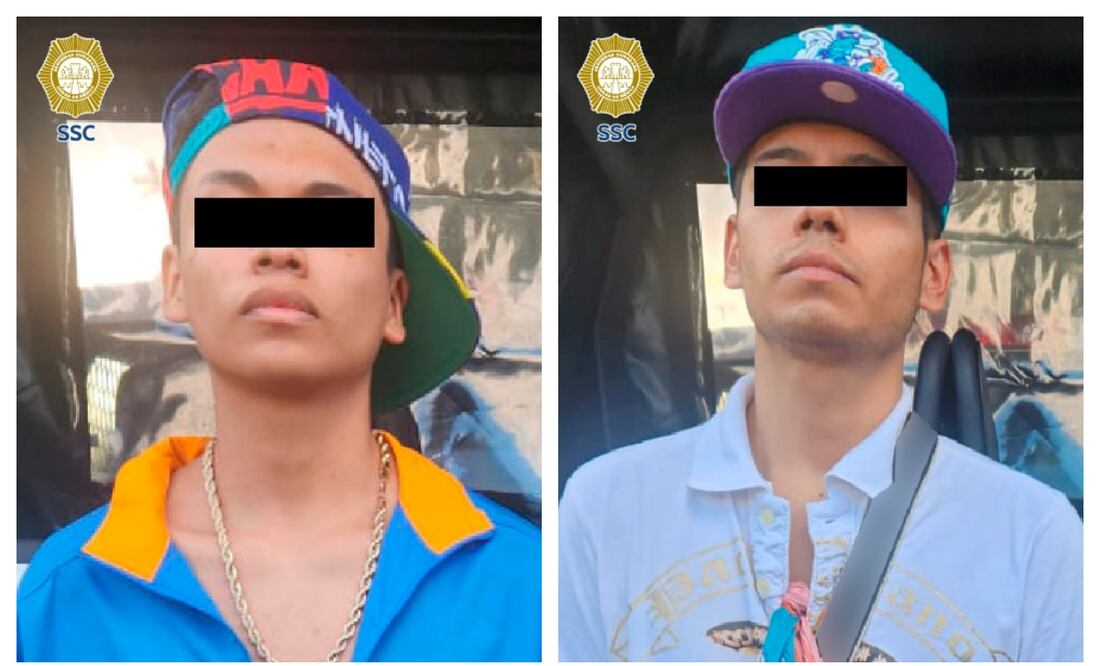 Detienen a dos jóvenes por robo con réplica de arma en Gustavo A. Madero. Foto: Especial