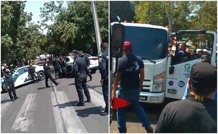 Enfrentamientos de gaseros en Paseo de la Reforma dejan un lesionado