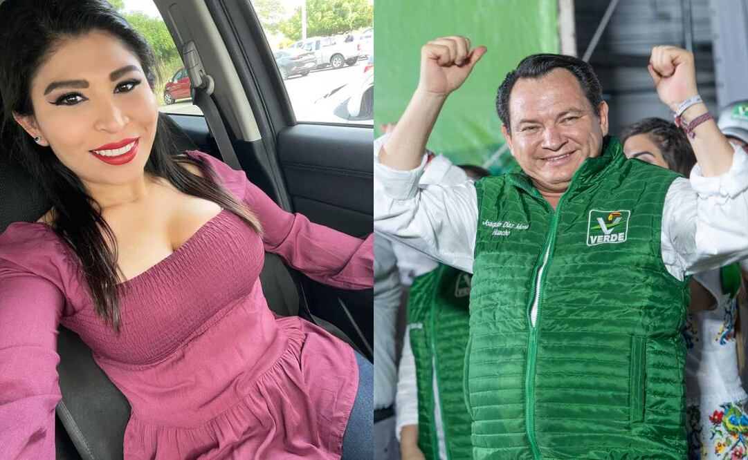 Alejandra Novelo Segura diputada de Morena en el Congreso y Joaquín Díaz Mena candidato a la gubernatura de Yucatán. Foto: Especial
