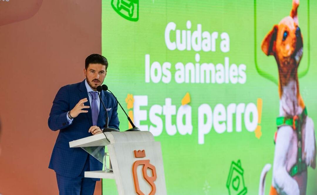 Gobernador de Nuevo León, Samuel García, durante entrega de la primera etapa del Centro Estatal de Atención Animal en la entidad (10/06/2025). Foto: Especial