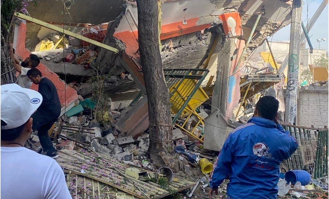 Derrumbe de vivienda tras explosión en Tlalpan. Foto: Especial