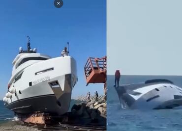 VIDEO: Yate de lujo se hunde en su viaje inaugural; embarcación terminó bajo el agua instantes después de zarpar en costas de Turquía