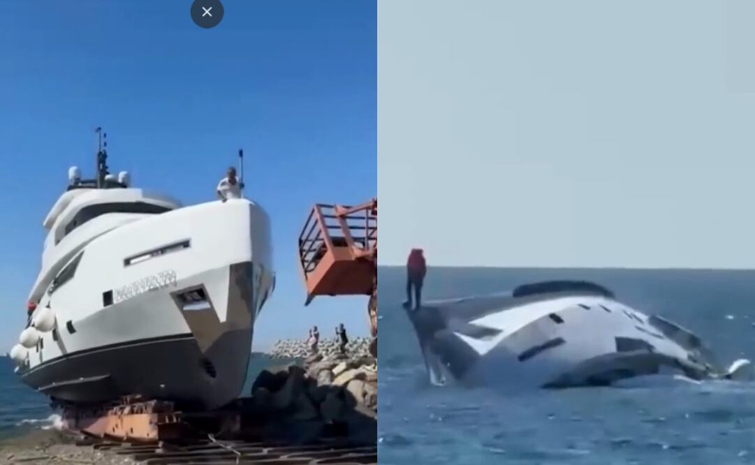 Un yate de lujo valorado en 940 mil dólares se hundió apenas 15 minutos después de zarpar. Foto: Captura de pantalla