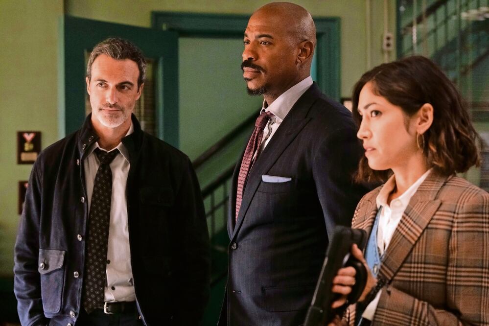 Reid como el detective Vincent Riley, Mehcad Brooks como el detective Jalen Shaw y Connie Shi como la detective Violet Yee. Virginia Sherwood Foto: NBC