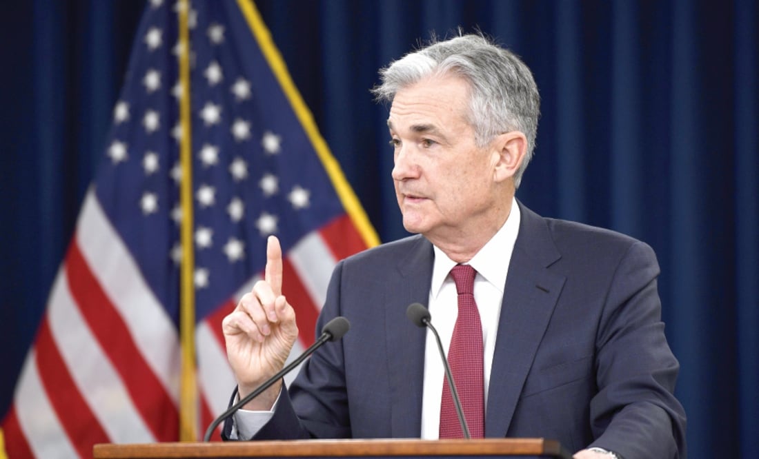 Jerome Powell, presidente de la Reserva Federal de Estados Unidos, participa en una conferencia de prensa en Washington, tras el aumento en un cuarto de punto de las tasas de interés de ese país. (LIU JIE. XINHUA)