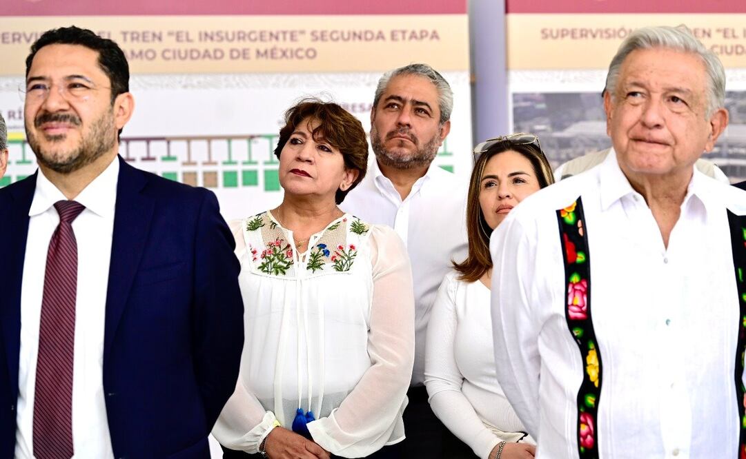 Martí Batres, jefe de gobierno de la CDMX, Delfina Gómez, Gobernadora del Estado de México y Andrés Manuel López Obrador, presidente de México. Foto: Especial