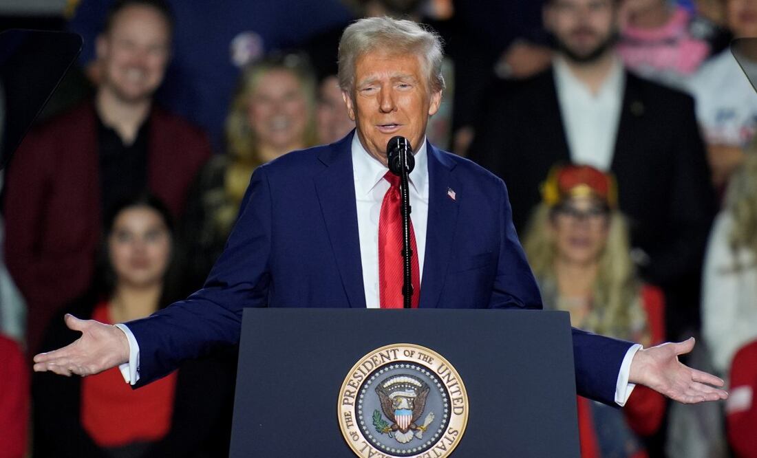 Donald Trump habla en un miting en el Circa Resort and Casino en Las Vegas, Saturday. (25/01/25) Foto: AP