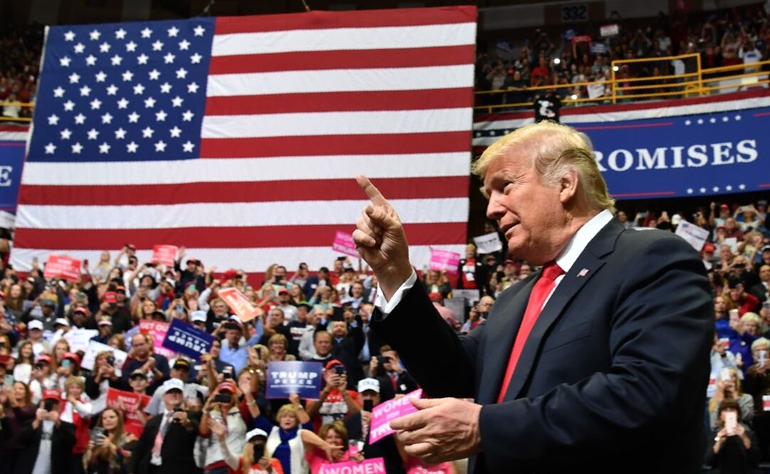 El presidente Donald Trump en un mitin en Chattanooga, Tennessee este domingo. Fotografía de Nicholas Kamm para AFP