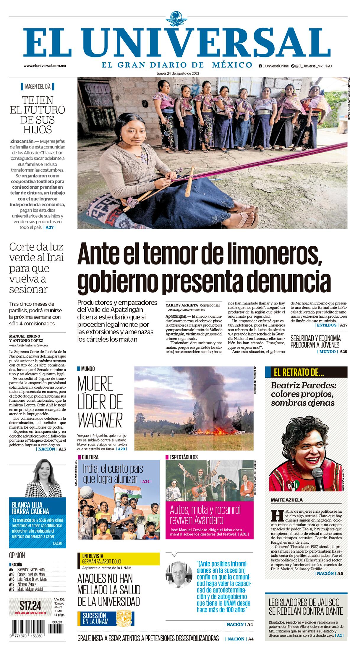Portada impresa