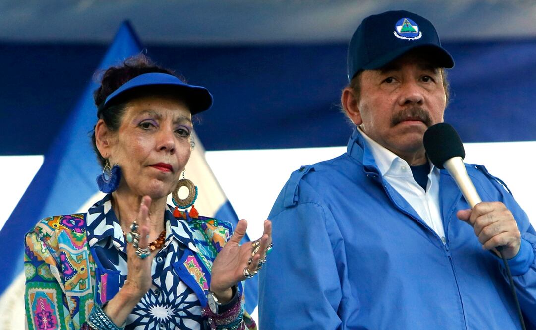 Roario Murillo y Daniel Ortega. Foto: AP