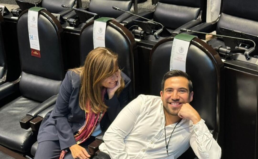 Luis Felipe Calderón y Margarita Zavala recrearon foto de hace 20 años en San Lázaro. Foto: Instagram @luisfecalderonz