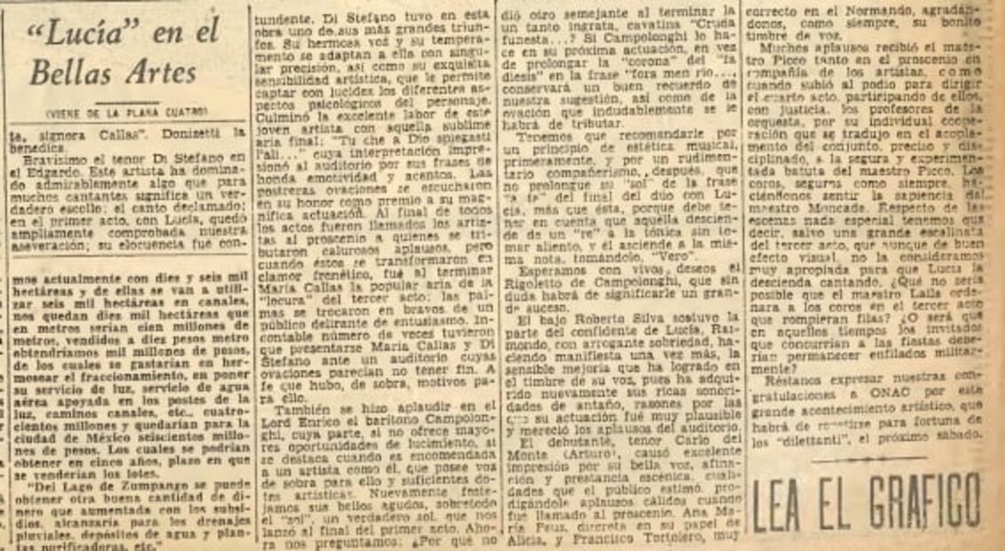 En 1952, Maria Callas causó furor en Bellas Artes y el barítono Ángel R. Esquivel reseñó el suceso