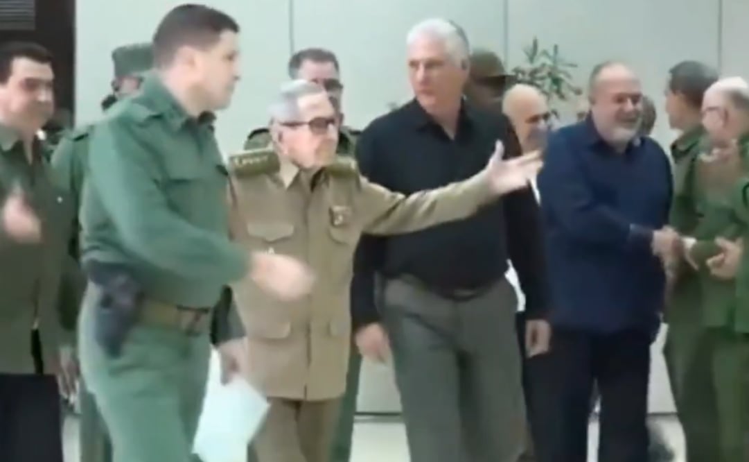 El expresidente de Cuba, Raúl Castro (2008-2018), durante un evento por el 65 aniversario de la Dirección de Seguridad Personal del Ministerio del Exterior. Foto: Captura de pantalla