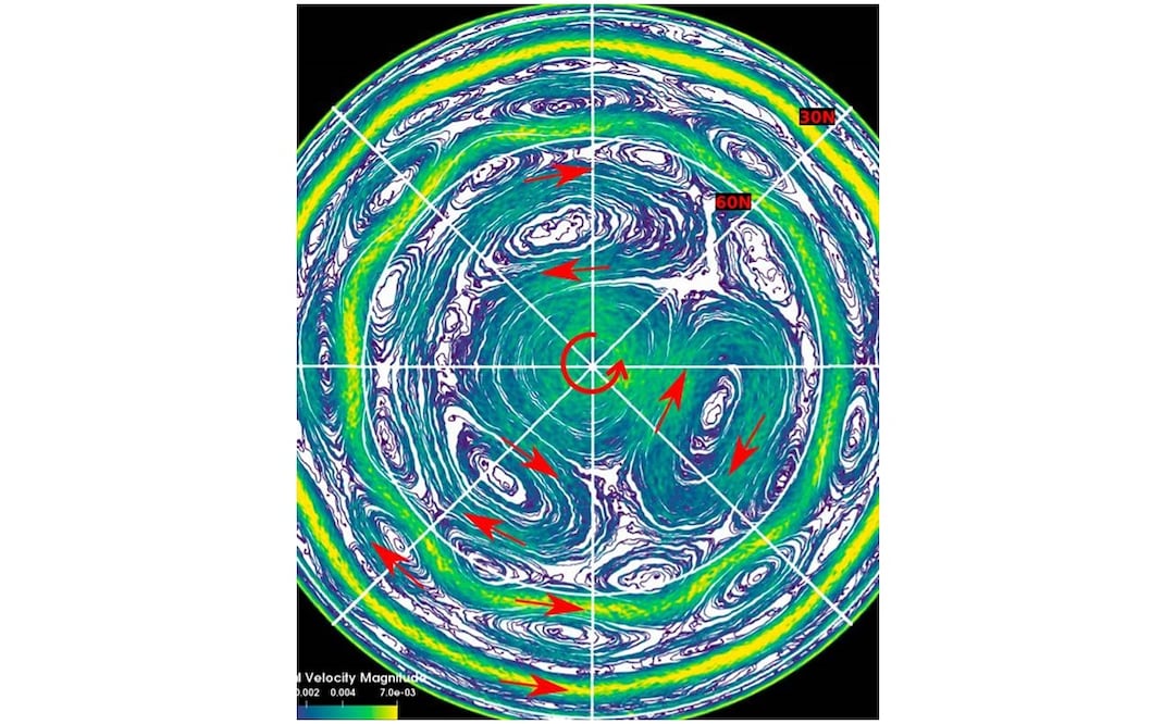 Modelos 3D sugieren una nueva explicación sobre el hexágono de Saturno