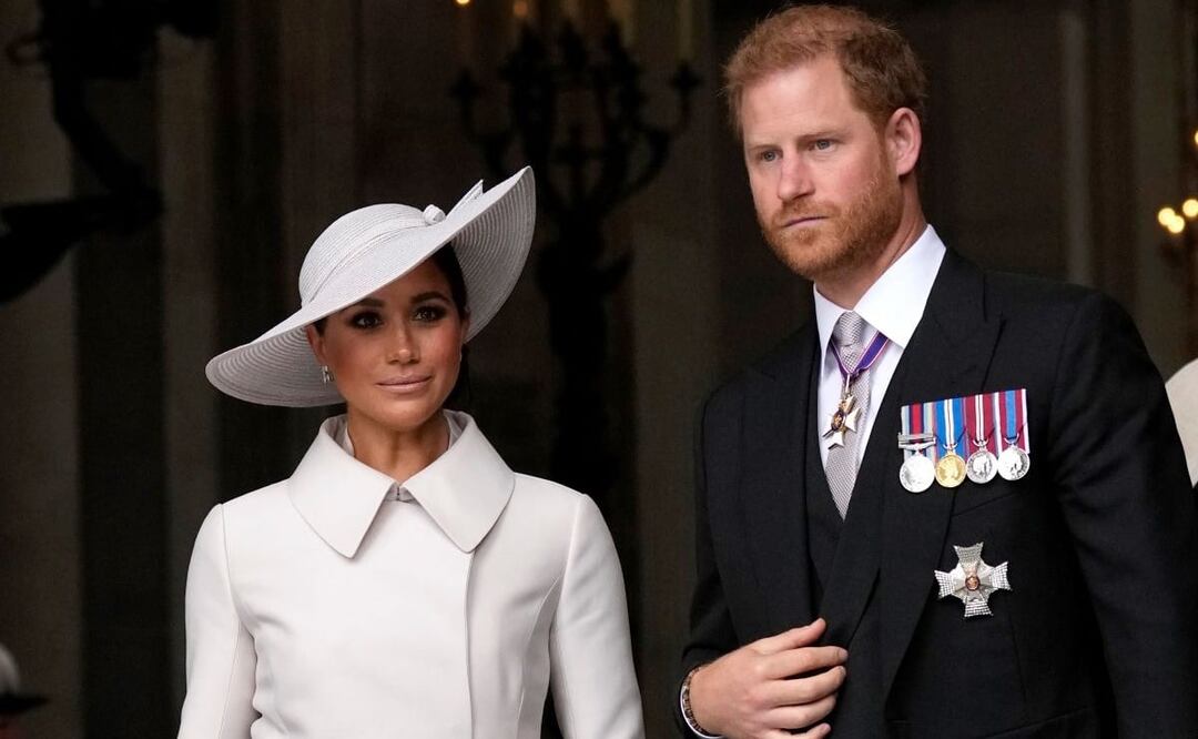 Meghan y Enrique, tras la misa de Acción de Gracias por el reinado de la reina Isabel II, el 3 de junio de 2022