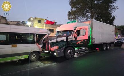 Choque en Iztapalapa deja cinco lesionados; uno grave tras accidente entre transporte público y camión de carga
