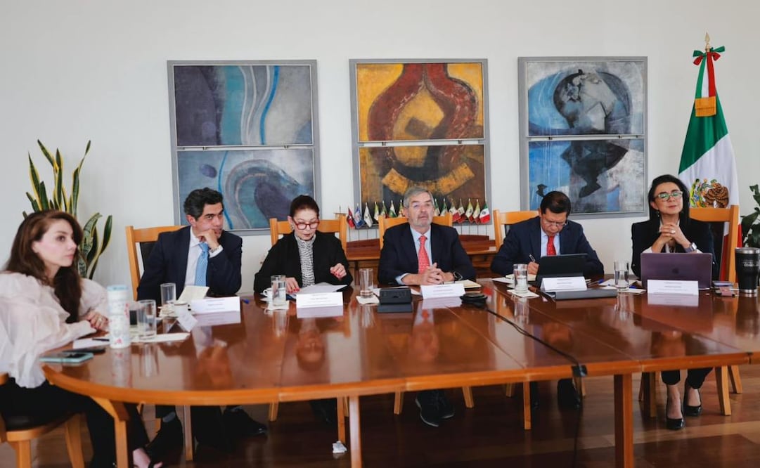 El canciller Juan Ramón de la Fuente se reunió virtualmente con embajadores y representantes de México en Medio Oriente (05/03/26). Foto: Especial