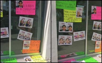 Protestan en oficinas de senadora morenista contra la corrupción y piden bajar el precio del gas en Guanajuato