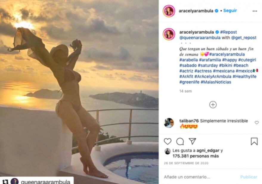 Aracely Arámbula recibe el 2021 con una foto desnuda en Instagram