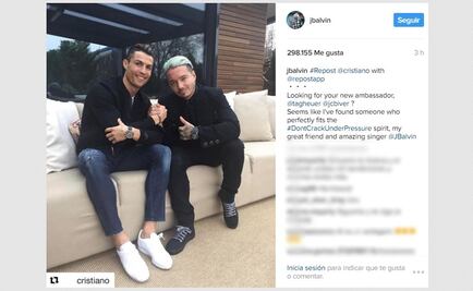 J Balvin‬‬ y Cristiano Ronaldo presumen amistad