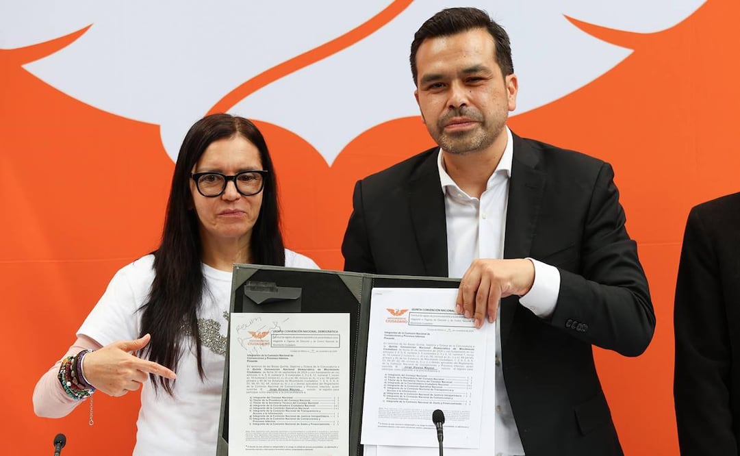 Álvarez Máynez se registra como candidato a dirigencia nacional de MC. Foto: Diego SImón Sánchez|EL UNIVERSAL