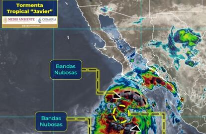 Depresión tropical Once-E se intensificó a tormenta tropical “Javier”; se esperan lluvias intensas en Baja California Sur