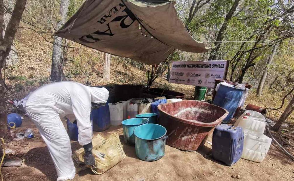 Semar localiza y neutraliza tres laboratorios clandestinos en inmediaciones de Sinaloa. Foto: Especial