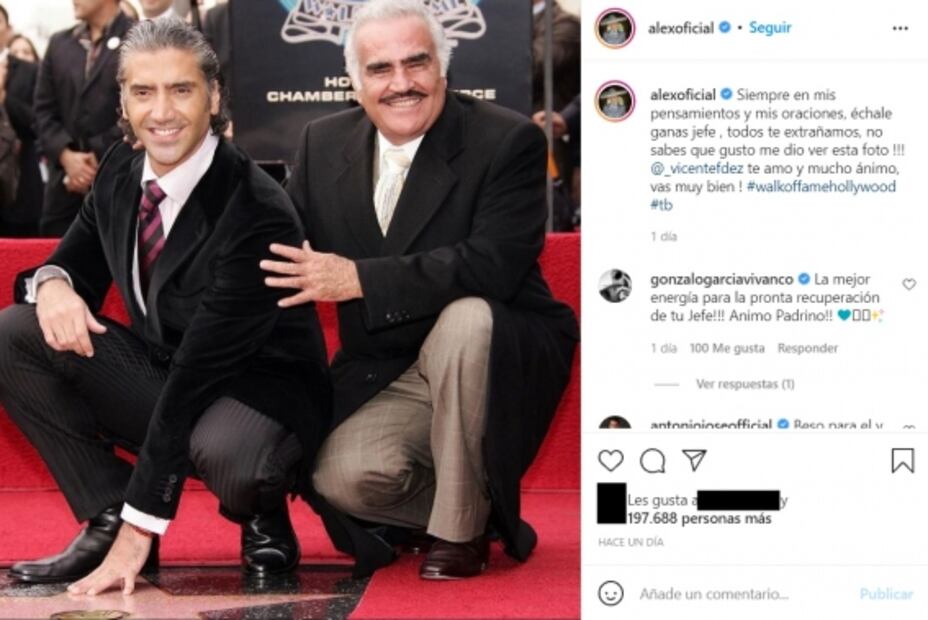 Alejandro Fernández manda tierno mensaje a su padre Vicente Fernández