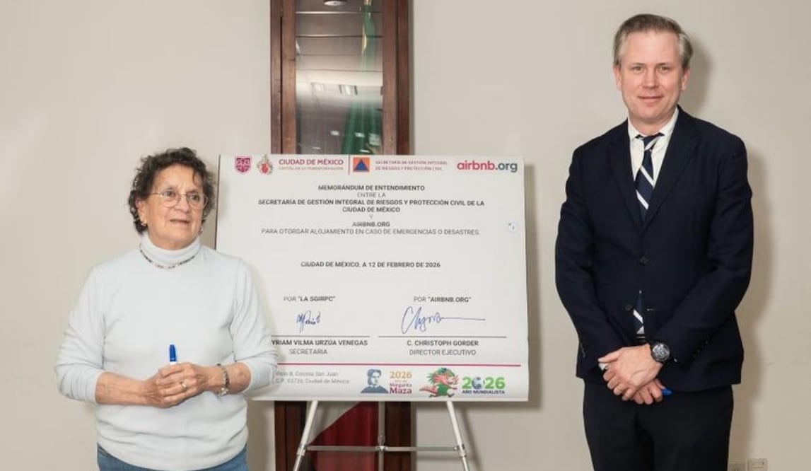 Airbnb y Protección Civil CDMX firman convenio; darán alojamiento gratuito a damnificados por desastres. Foto: Especial