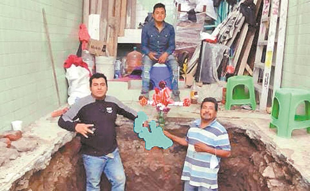 Melitón y sus hijos Adán y Salvador, albañiles, habían celebrado el Día de la Santa Cruz. Foto: Especial.