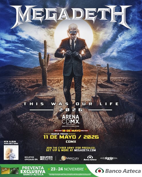 Megadeth agregó una fecha más para sus conciertos en CDMX. Foto: Zignia Live