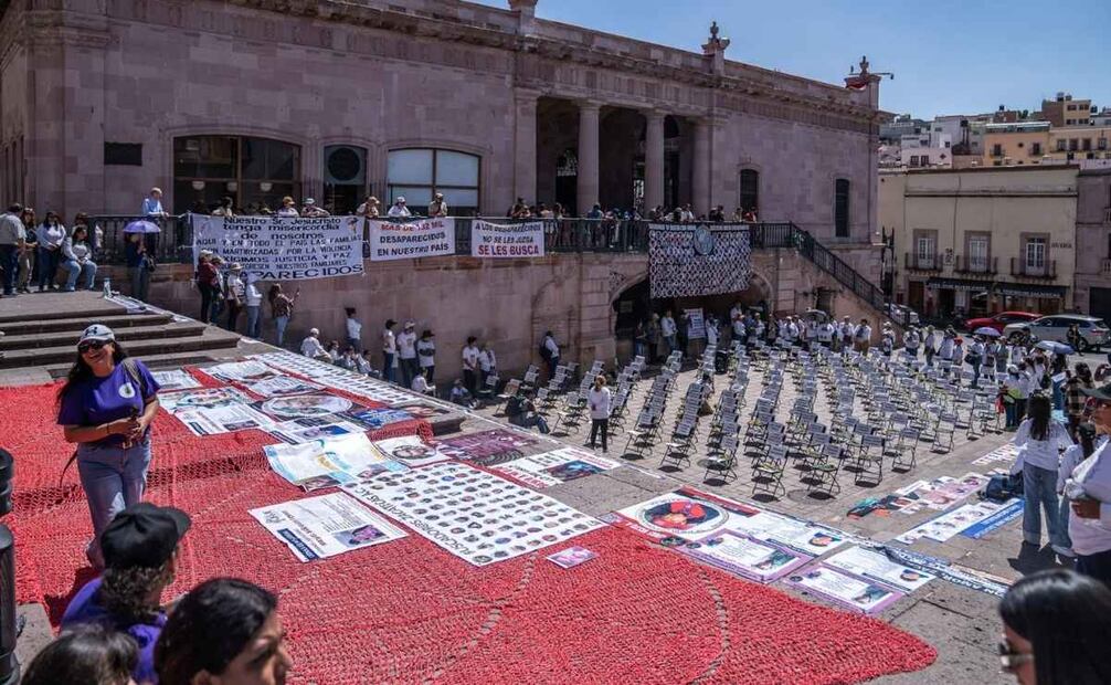 Diversos colectivos de víctimas en Zacatecas se unieron para manifestarse en el marco del Día Internacional de las Víctimas de Desapariciones Forzadas. | Foto: Diana Valdez.