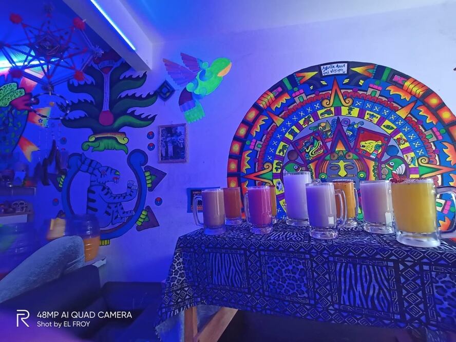 Interiores de la pulquería "Sangre de luna". Foto: Cortesía de Octavio García