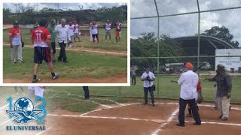 AMLO “no se queda con las ganas” y juega softball en Yucatán