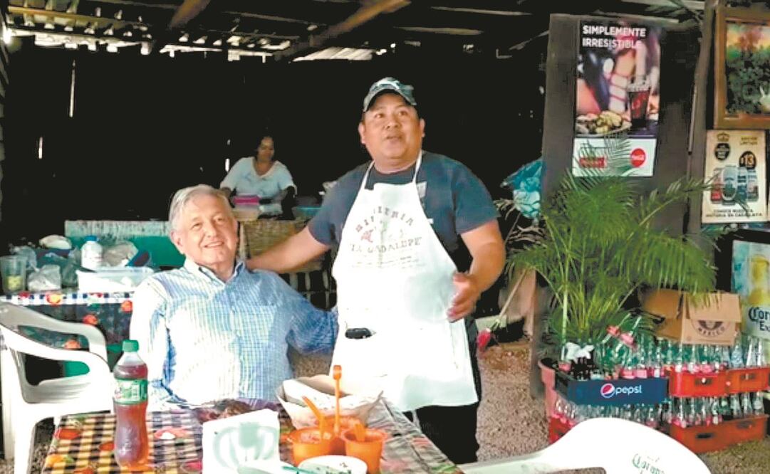 En 2019, el Presidente visitó el local de comida La Guadalupe. Foto: Especial.