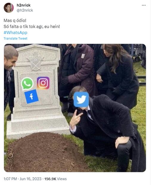 Los mejores memes por la caída de WA. Foto: Twitter