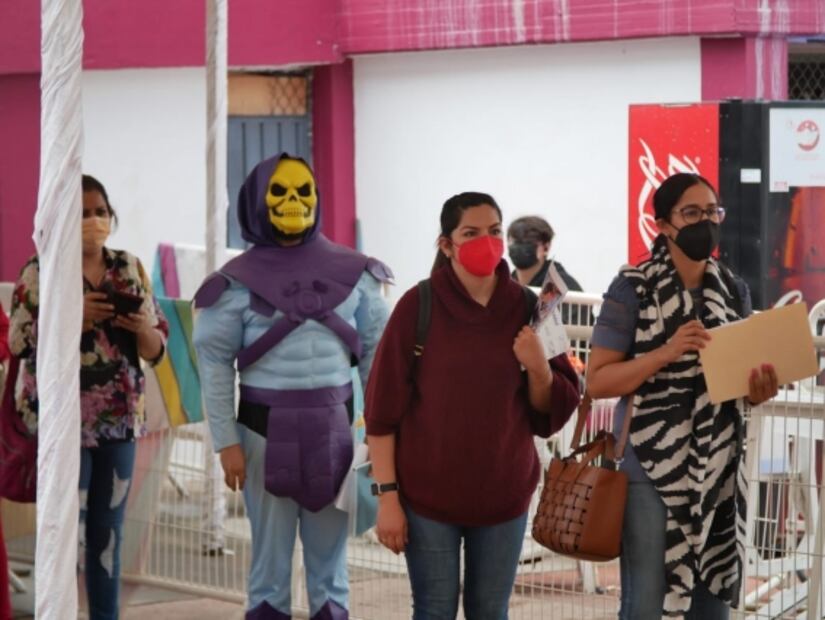 Hasta "Skeletor", villano de He-Man, se vacuna para vencer al Covid en Morelia