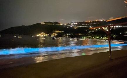 Durante contingencia, captan bioluminiscencia en playa de Acapulco