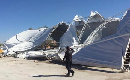 Viento colapsa techo de pista de hielo en Coahuila