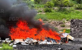 FGR incinera media tonelada de cocaína, metanfetamina y marihuana en Edomex; destruyen 105 dosis de psicotrópicos