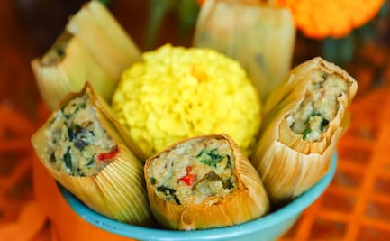 Prepara un tamal vegano con acelgas