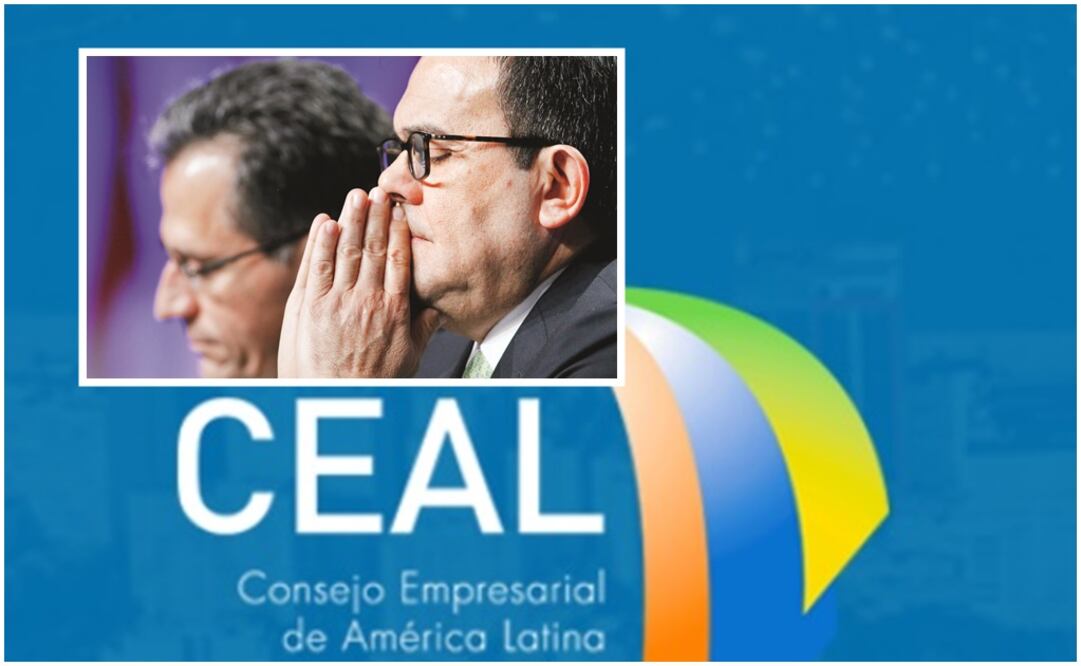 CEAL logo – Photo: Taken from CEAL website (background) and Mexican Economy Minister Ildefonso Guajardo – Photo: Jacquelyn Martín (Close-up)