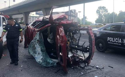 Conductor de auto que "voló" en accidente en Periférico no traía puesto cinturón de seguridad