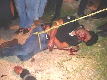 Amarran y golpean a presuntos ladrones en Chiapas