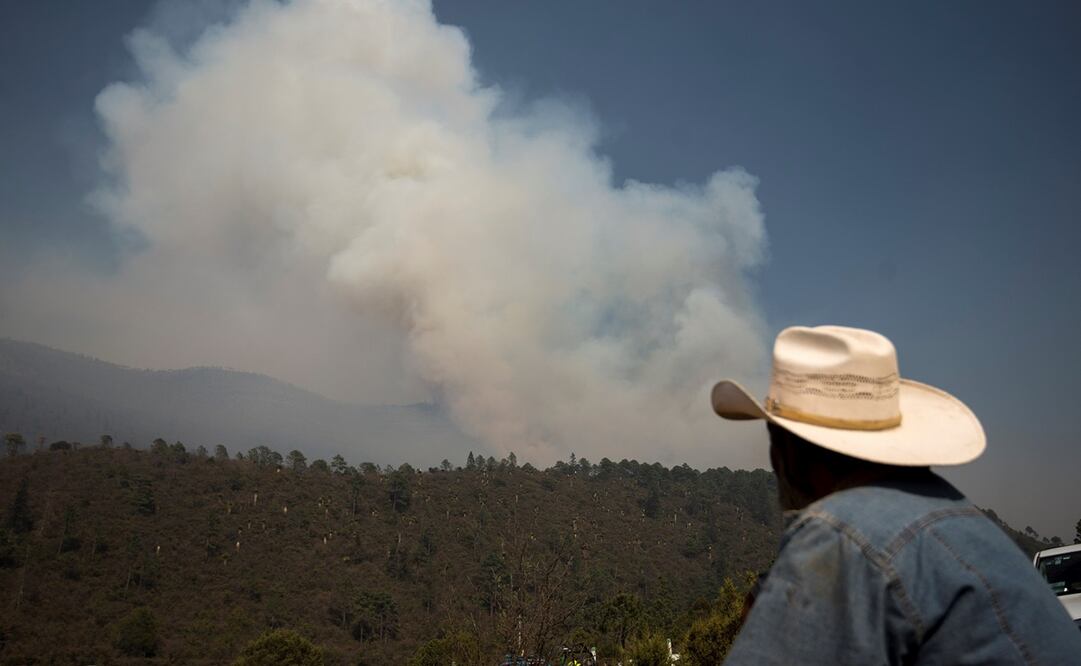 Incendio en la sierra de Arteaga en Coahuila. Foto: EFE